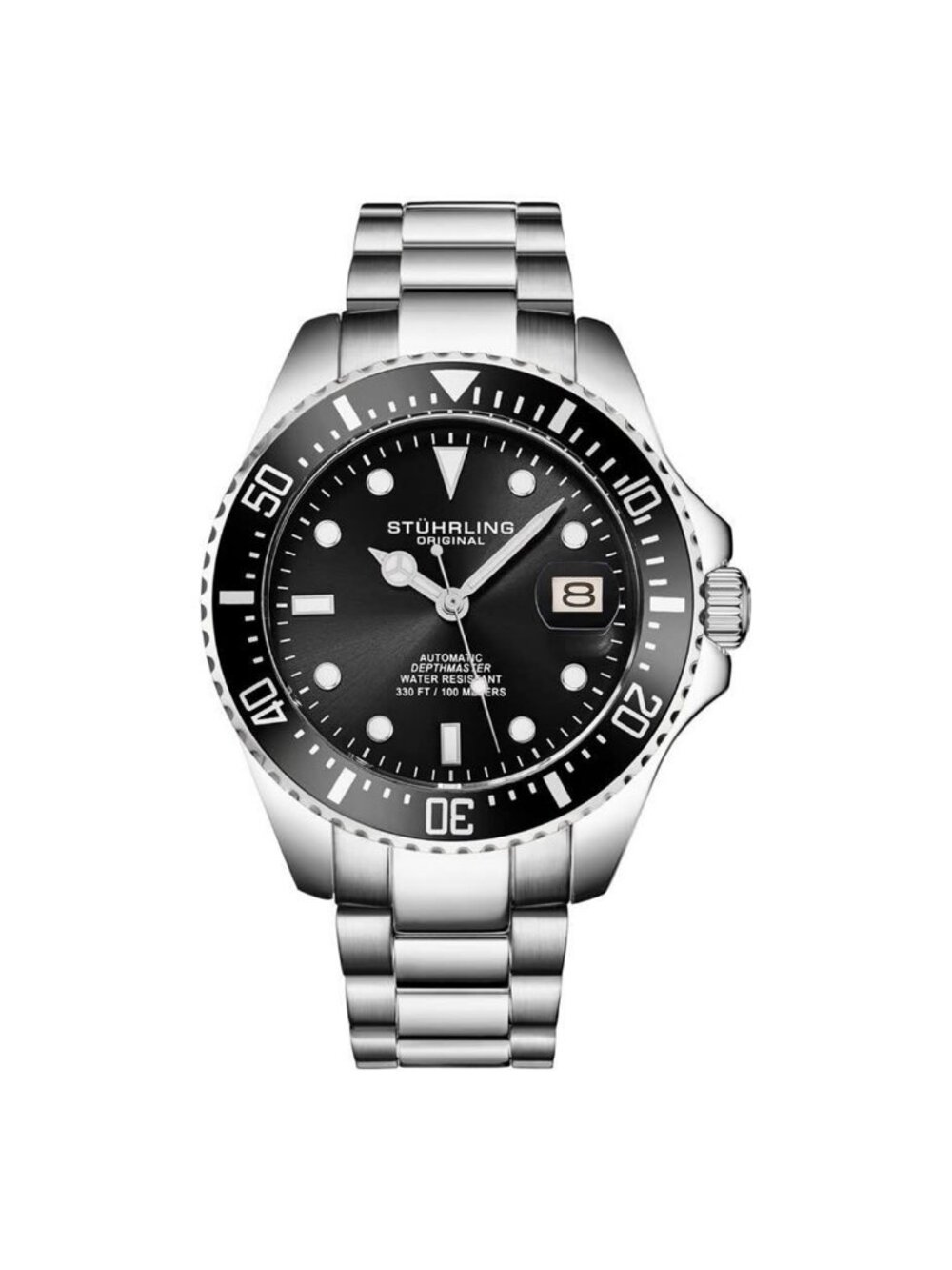 NWT Stuhrling Original Aquadiver Automatic Black Dial Men's Watch